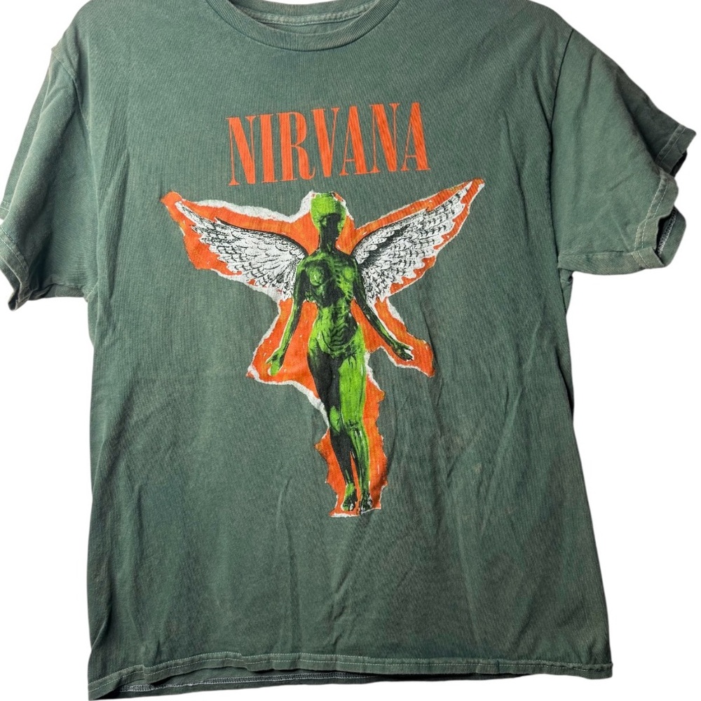 NIRVANA Olive Angel Graphic Tee